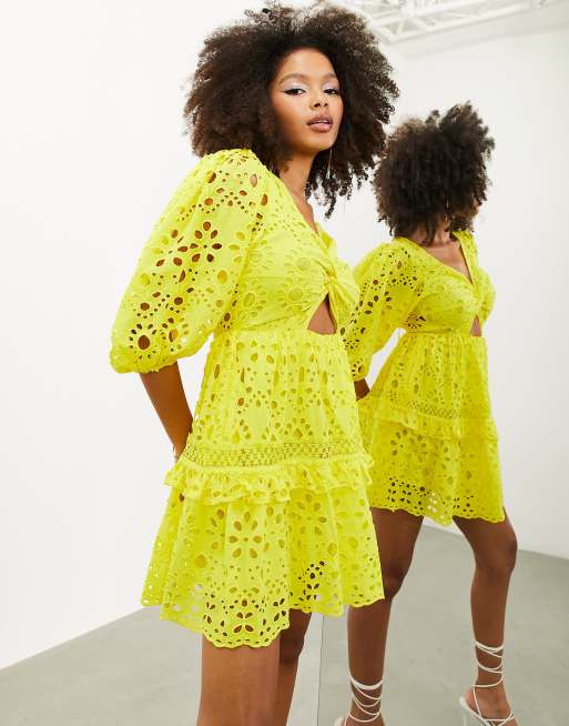 Broderie best sale dress asos