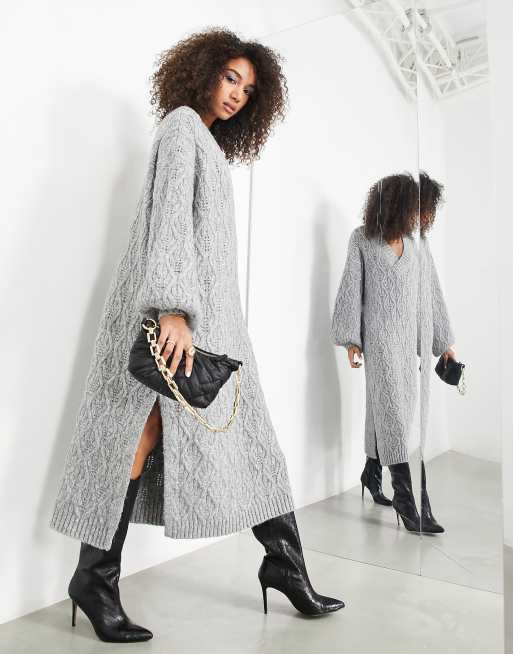 Cable knit 2025 midi dress