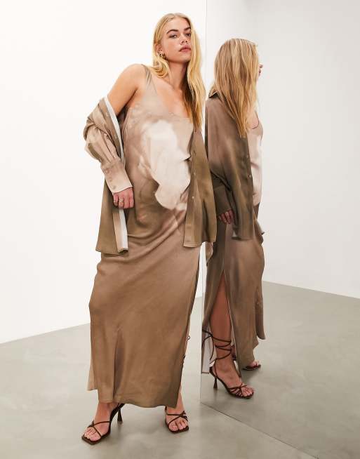 chinese dress ladies ASOS EDITION blouson sleeve floral embroidered maxi dress with open ba –  VinNews Recommendations main image 0