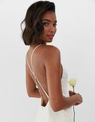 asos edition cami split front wedding dress