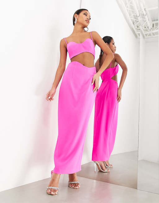 Asos bright pink dress hotsell