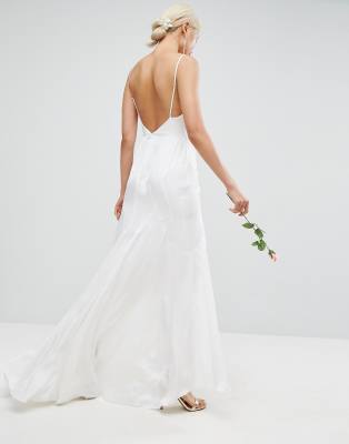 asos edition cami split front wedding dress