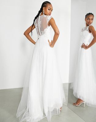 ASOS EDITION Camille embroidered bodice wedding dress with lace underlay