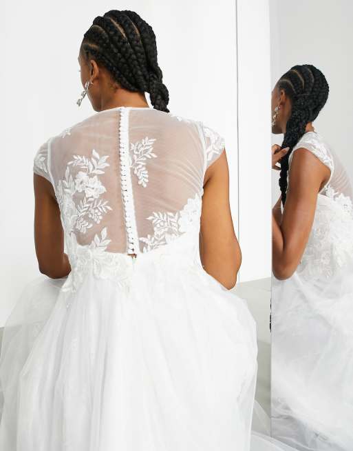 ASOS EDITION Camille embroidered bodice wedding dress with lace underlay