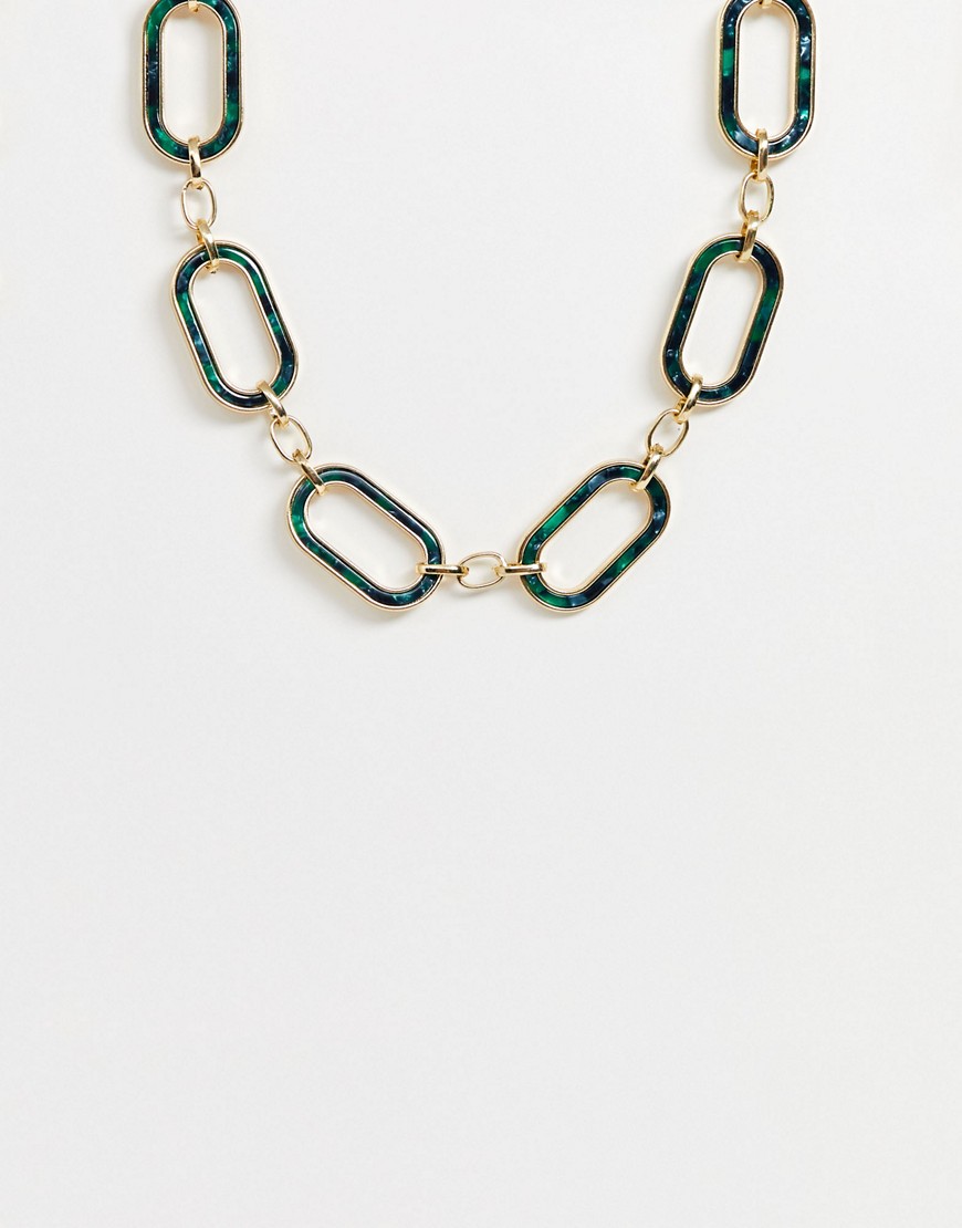 ASOS EDITION chain with resin detail in gold tone