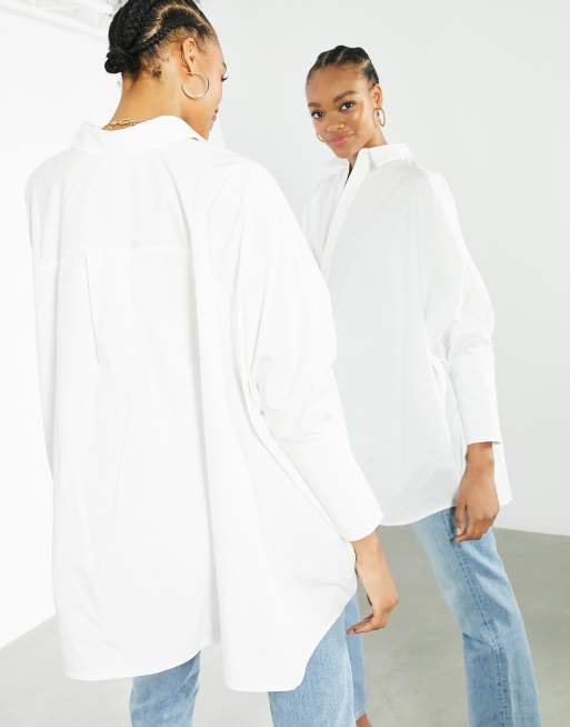 ASOS EDITION - Chemise en coton oversize - Blanc, 2 de 4