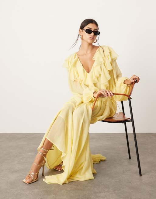 Asos ruffle maxi dress online