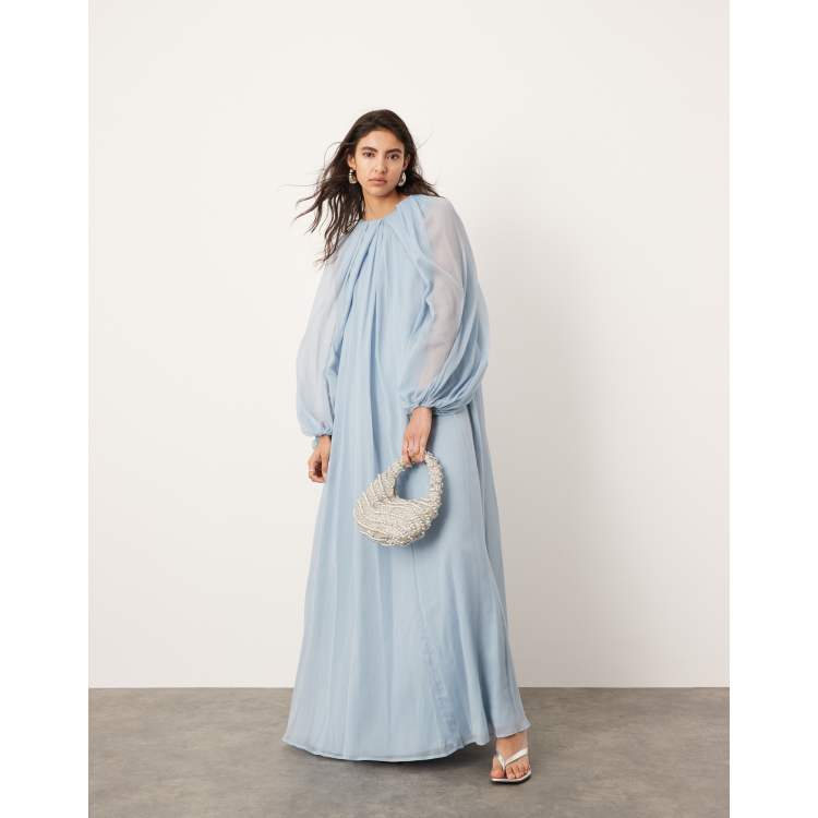 powder blue long sleeve dress Sleeve Powder Blue Dress Long Odette Light Blue Long Sleeve Formal Maxi  Dress US Beginning Boutique