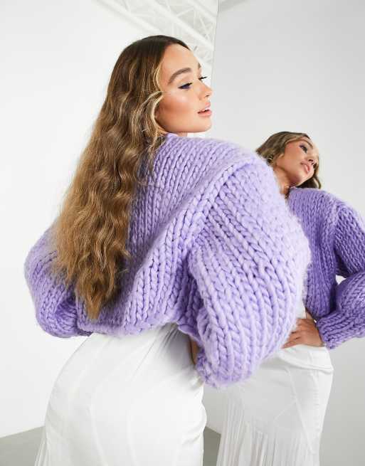 Lilac shop chunky cardigan