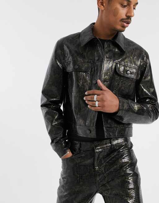 Mens faux 2025 snakeskin jacket