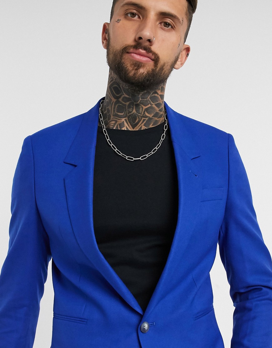ASOS EDITION co-ord slouch suit blazer in blue