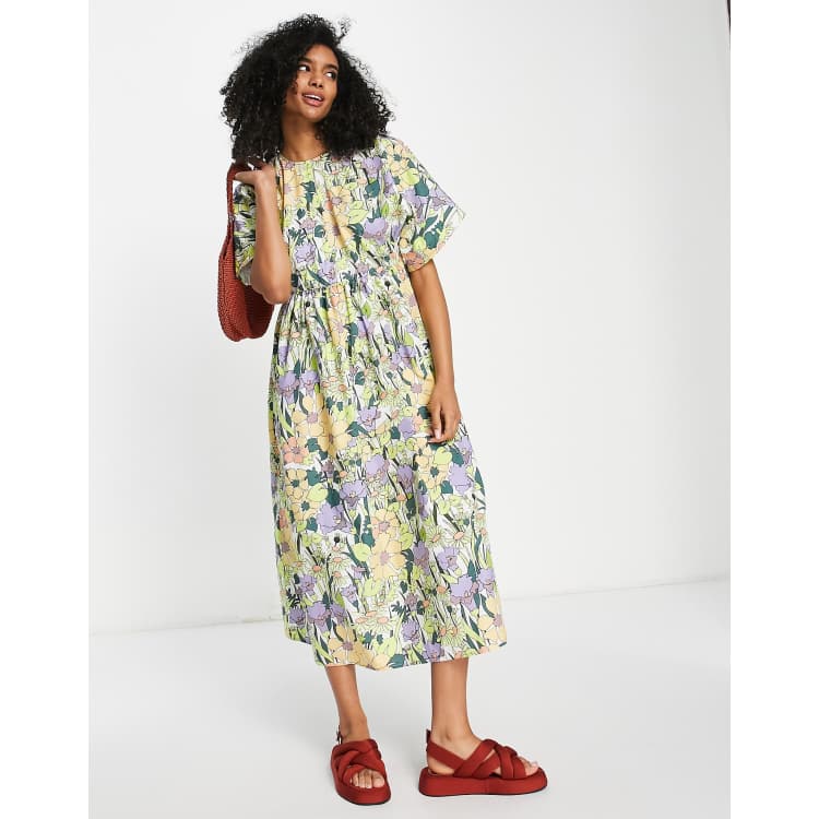 ASOS EDITION cotton midi dress in floral print ASOS