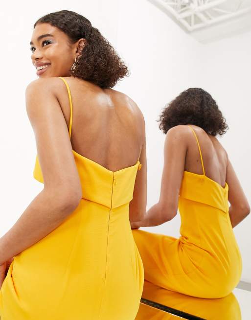 ASOS EDITION crepe midi dress with in marigold | ASOS