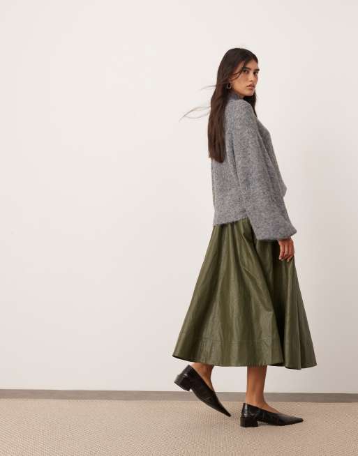 Full skirt khaki best sale