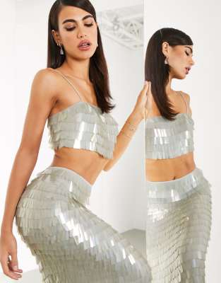 asos sequin crop top