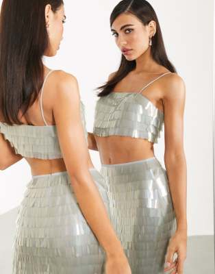 asos sequin crop top