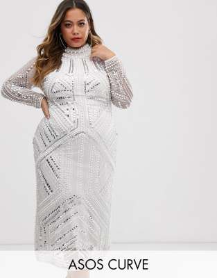 asos curve white dress