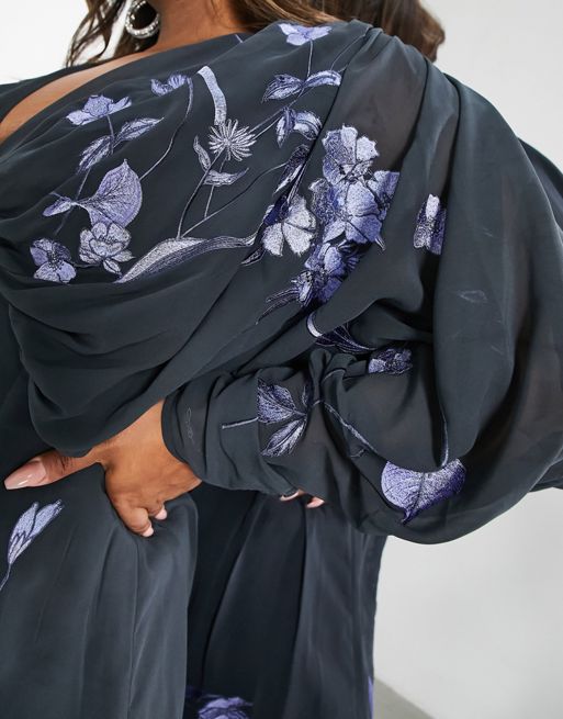 F&F Dress Size 20 Floral Bird Print Belted Chiffon Stretch