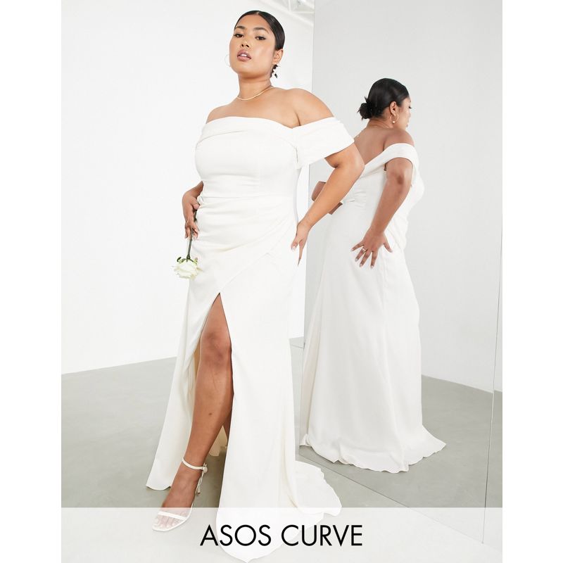 Designer  Edition Curve - Beatrice - Vestito da sposa avvolgente e dalla linea morbida con scollo Bardot