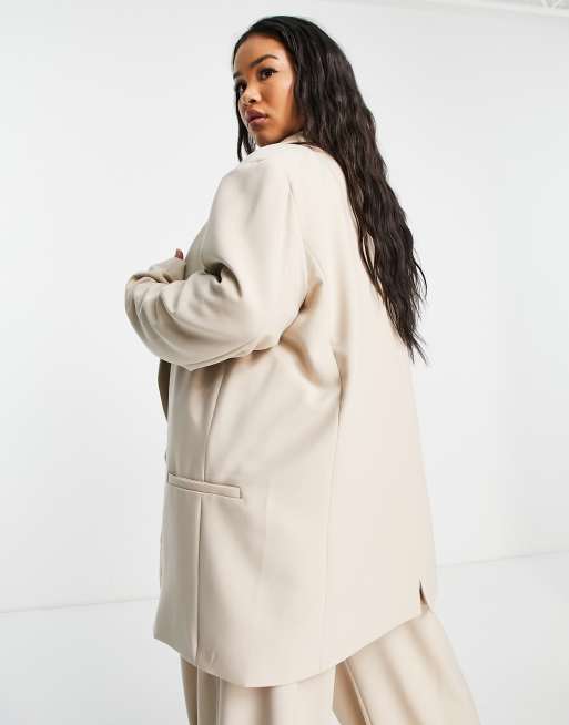 ASOS EDITION Curve - Blazer oversize long - Taupe, 2 de 4