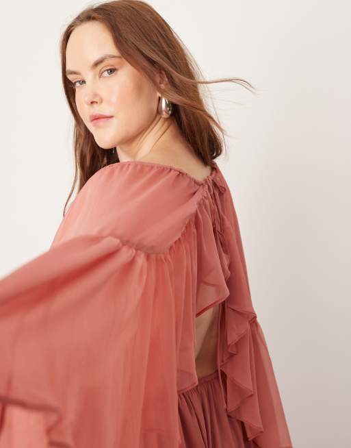 Asos dusky pink dress online