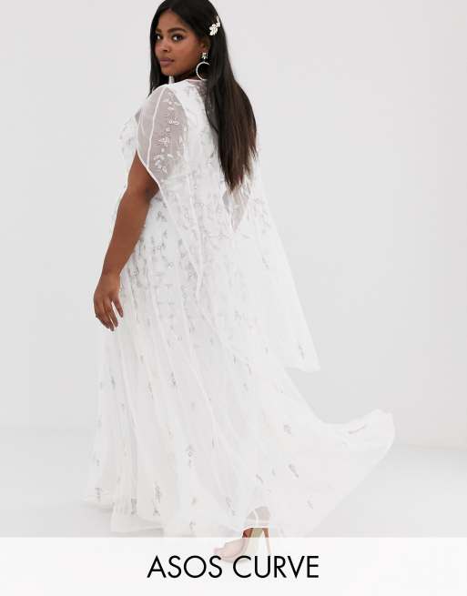 Image result for ASOS EDITION Curve embellished cape wedding dress