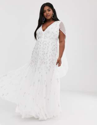 asos edition cross front cape wedding dress