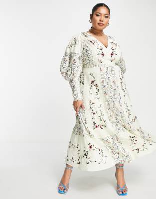 asos embroidered midi dress