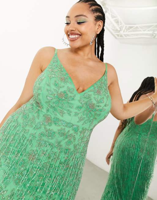 Asos curve green outlet dress