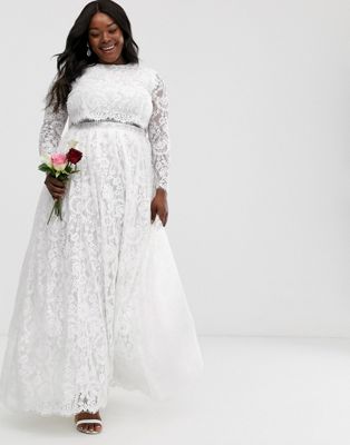 crop top wedding gown