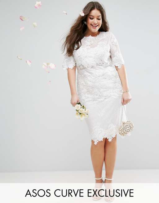 ASOS  EDITION Curve  Lace Embroidered Midi Wedding  Dress  ASOS   ASOS  EDITION Curve  Lace Embroidered Midi Wedding  Dress  ASOS