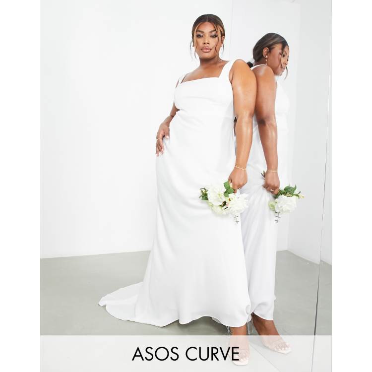 ASOS EDITION Curve Layne Robe de mari e en satin avec encolure