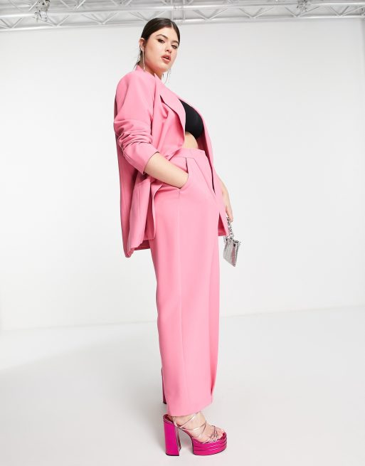 ASOS EDITION Curve oversized longline blazer in pink ASOS