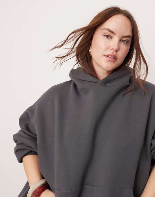 ASOS EDITION Curve oversized premium heavy weight hoodie in charcoal