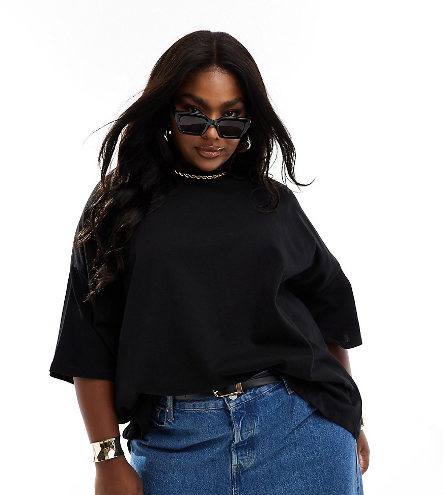 ASOS EDITION Curve oversized premium heavy weight t-shirt in black
