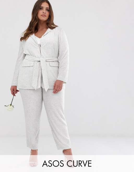 ASOS EDITION Curve - Tailleur orné - Blanc, 3 de 3