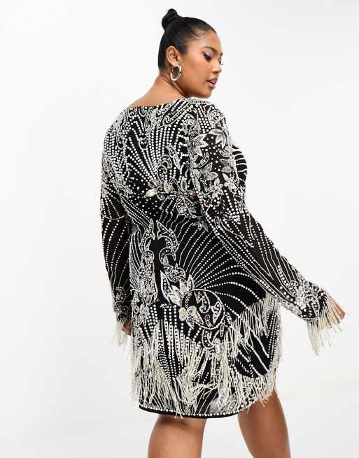 Fringe dress plus hot sale size uk