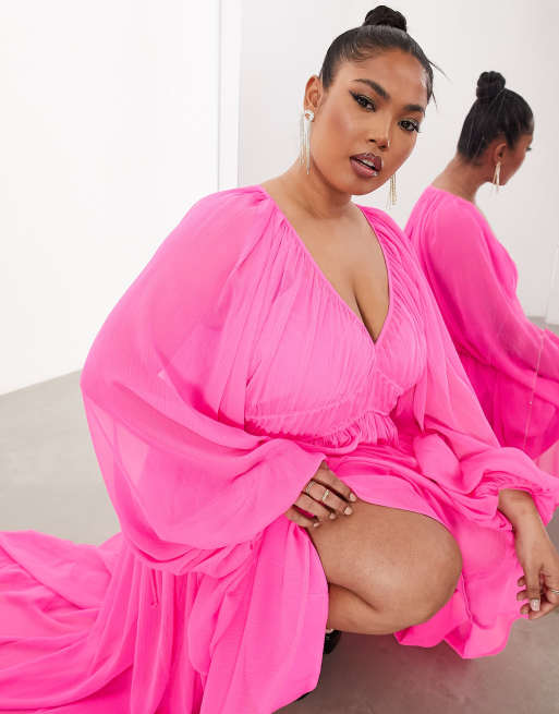 Asos pink maxi dress sale