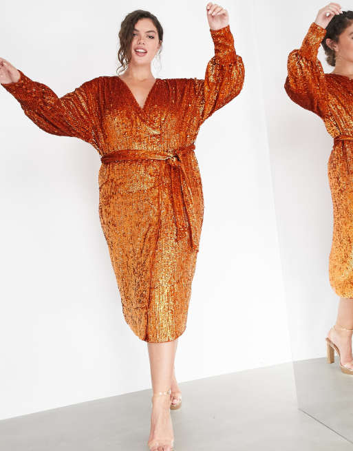 Rust hotsell sequin dress