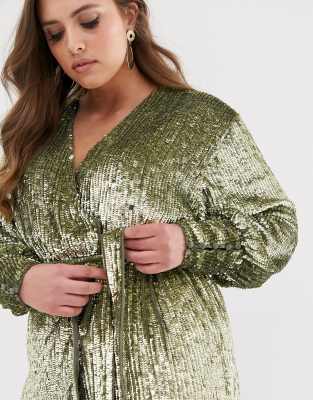 asos edition sequin wrap mini dress