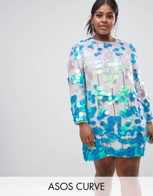 ASOS EDITION Curve shiftklänning med paljetter