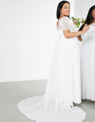 asos plunge lace wedding dress