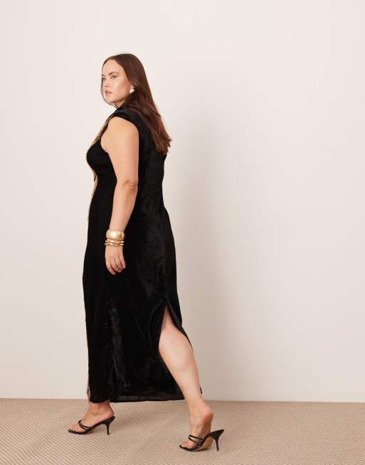 Asos curve velvet dress best sale