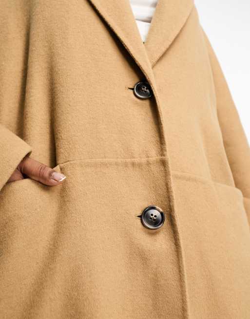 Camel wool maxi store coat