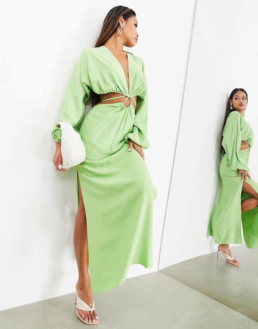 ASOS EDITION cut out detail midi dress in apple green