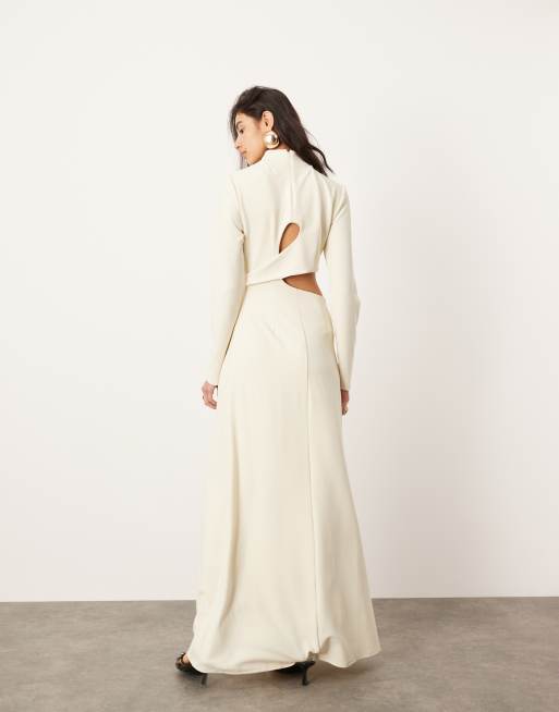 Asos cream maxi dress online