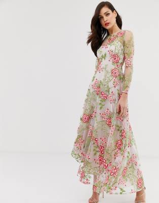 maxi embroidered dress