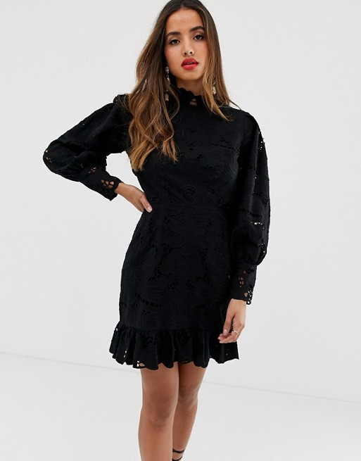 ASOS EDITION cutwork mini dress with open back