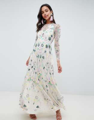 ASOS EDITION delicate floral embellished maxi dress | ASOS