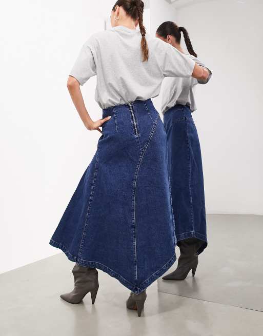 Denim lange online rok